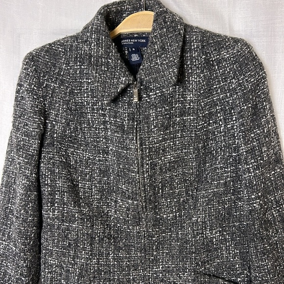 jacket,wool blend,zip, fitted,tweed, preppy clueless,academia,career,great cond - Picture 2 of 15